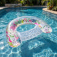 Tropical Inflatable Pool Float with Cup Holders and Contoured Lounge Seat