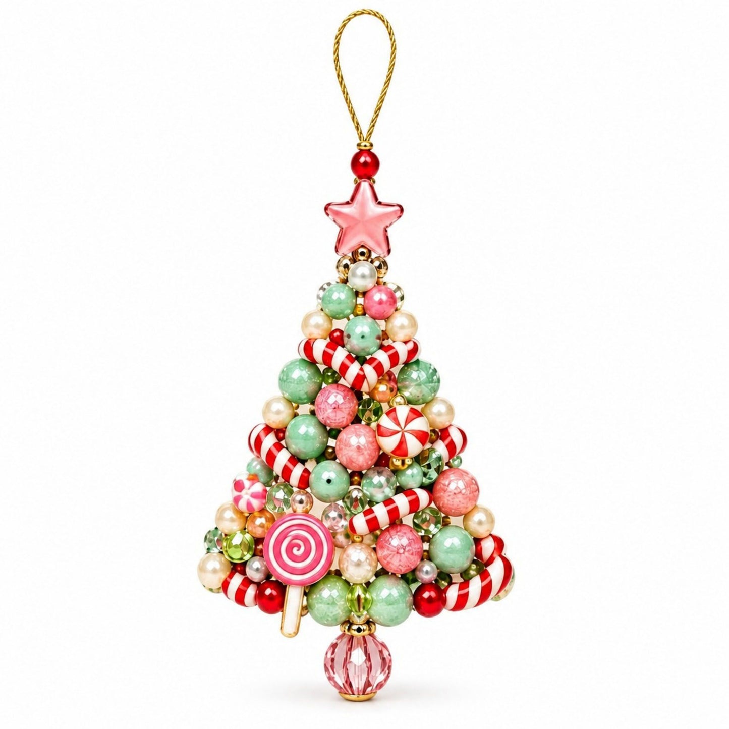 DIY Christmas Tree Beaded Ornament Decor