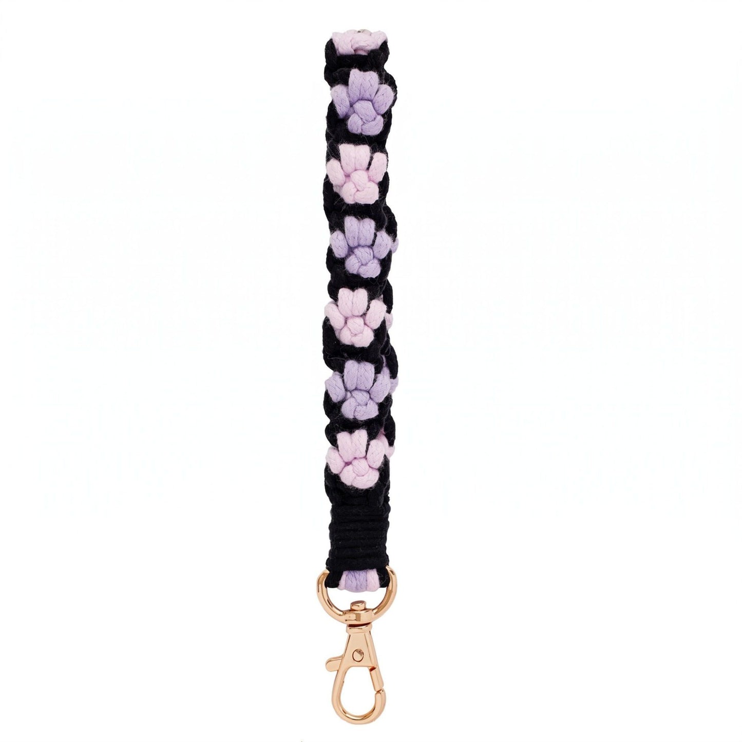 Floral Braided Wrist Strap with Swivel Clasp