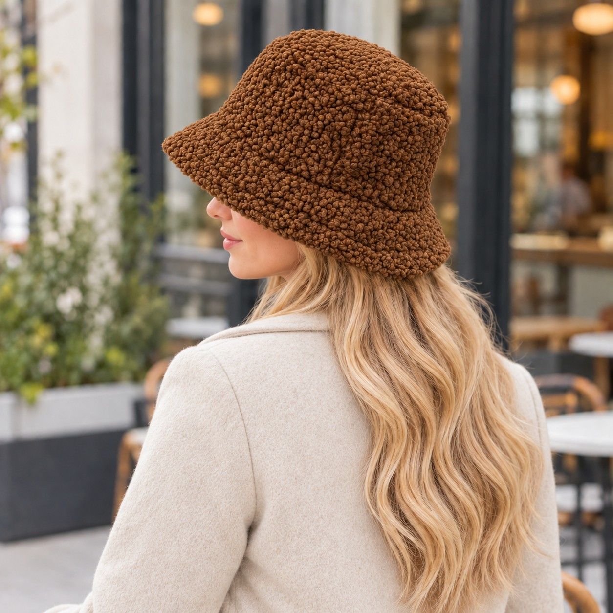 Textured Bucket Hat with Soft Polyester Fabric and Lined Interior