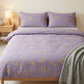 3-Piece Cotton Bedding Set with Duvet Cover and Pillowcases Soft Washed Fabric Botanical Print Design