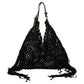 Woven Crochet Shoulder Bag with Fringe Detail Slouchy Hobo Style Lightweight Handbag