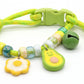 Adjustable Pet Collar with Bell Paw Charm Beaded Necklace Colorful Decorative Collar for Cats and Small Dogs
