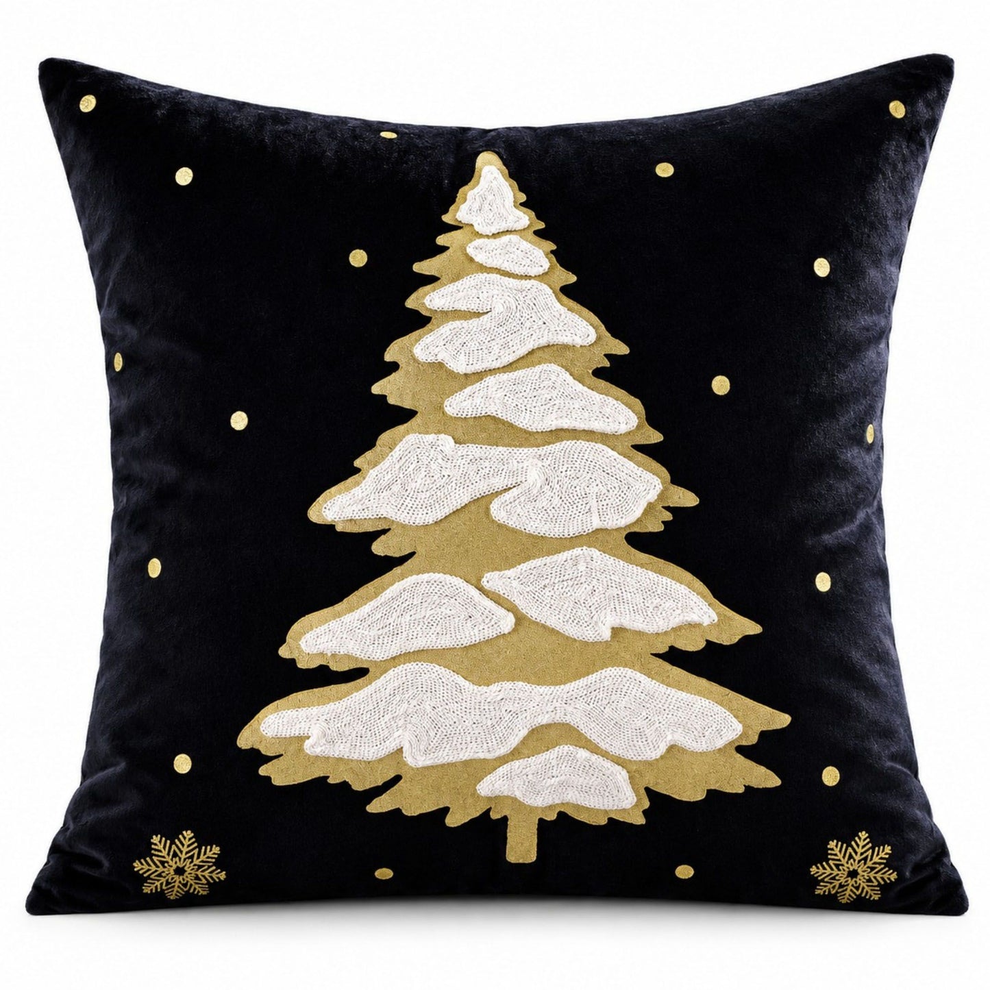 Christmas Tree Embroidered Decorative Throw Pillow Cover (Single Piece)