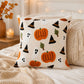 Halloween Pumpkin Embroidered Decorative Throw Pillow Cover 17.7x17.7in