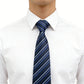 Men's Polyester Filament Tie with Multi-Tone Stripes - Formal Necktie for Business, Weddings & Daily Wear