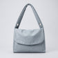Flap Hobo Bag with Grommet Strap and Wide Shoulder Handle 11.8x9.5x4in