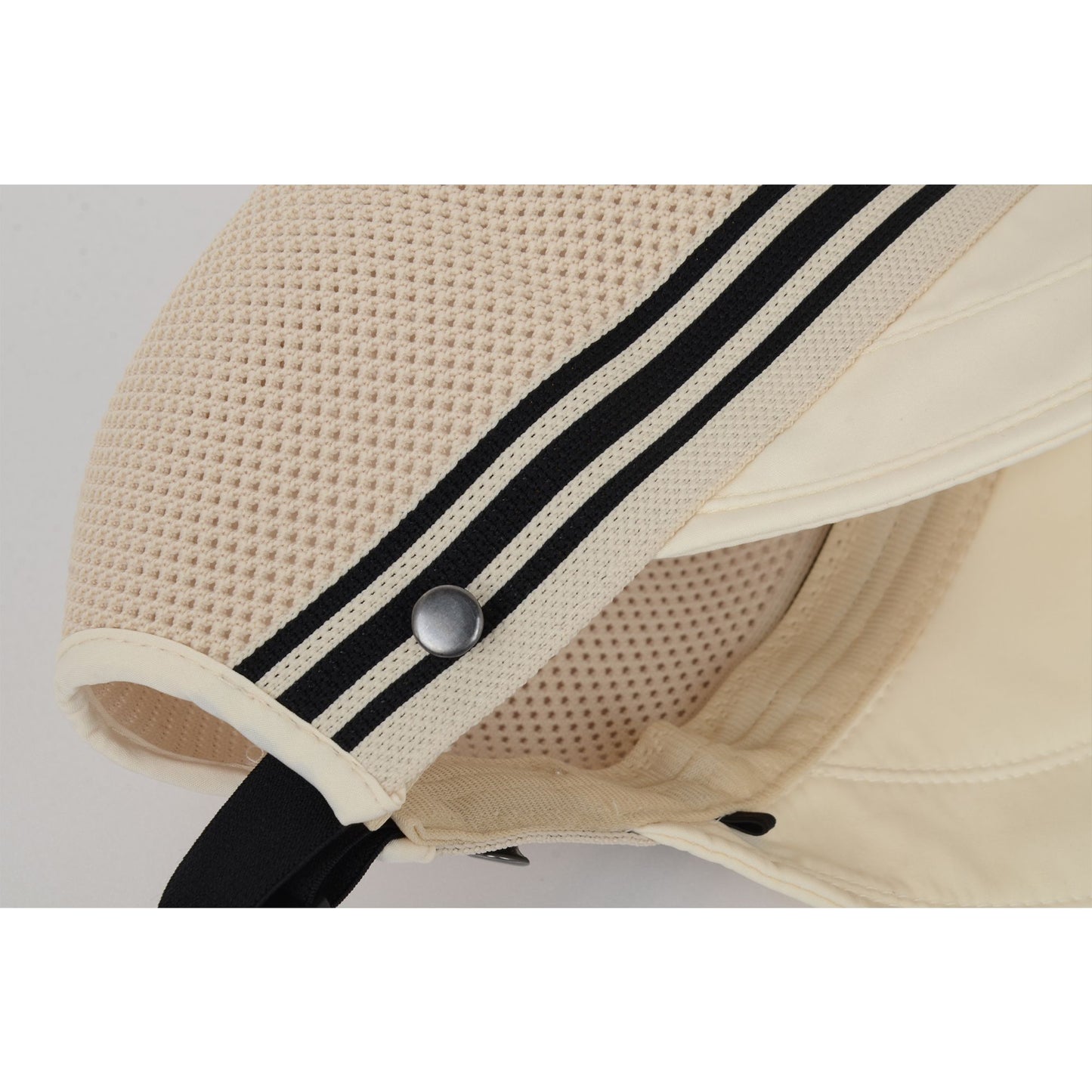 Breathable Mesh Sun Visor Cap with Ponytail Slot Adjustable Strap and Wide Brim for Outdoor Hiking and Summer Travel