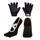 Yoga Socks and Gloves Set with Anti-Slip Grip for Pilates and Barre Workouts