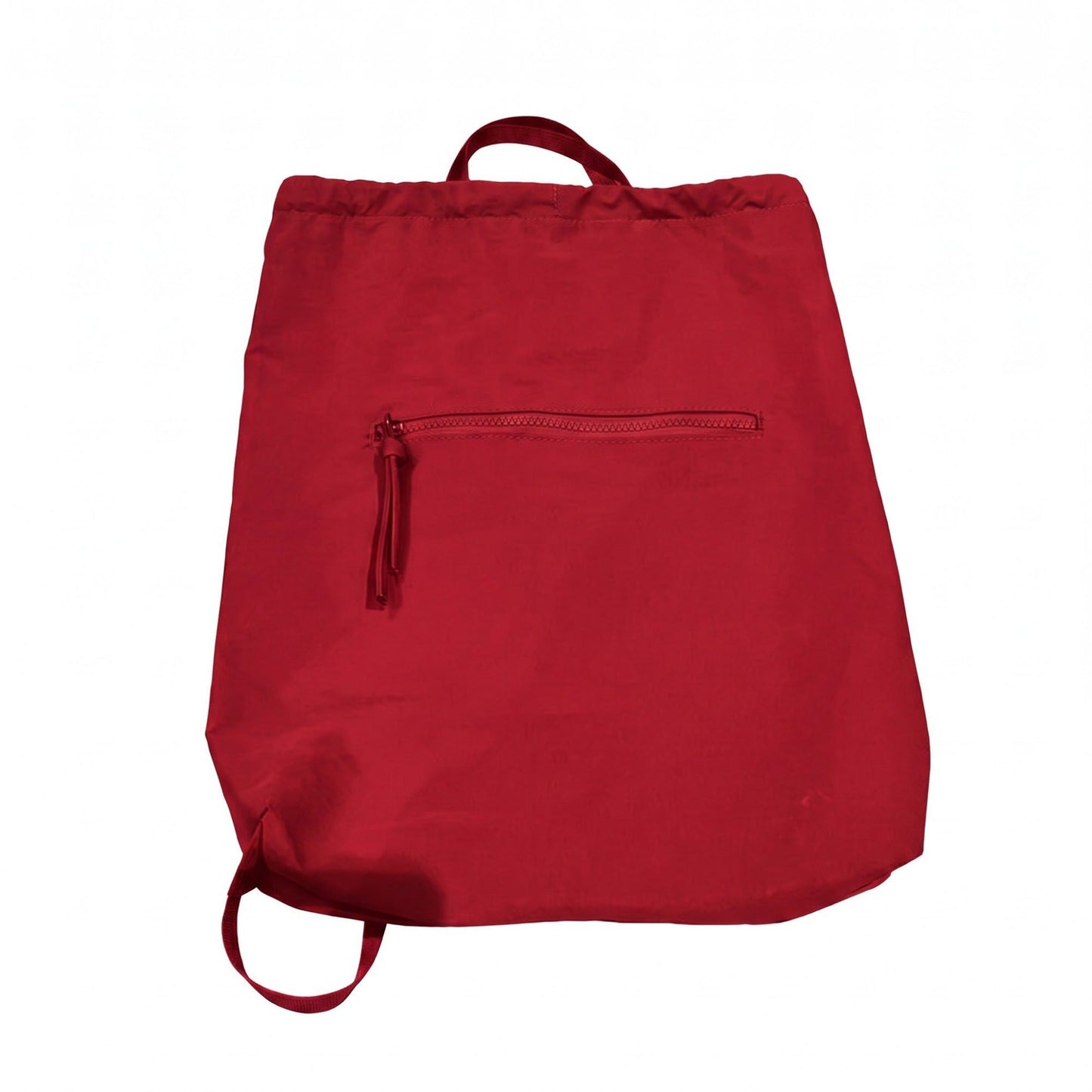 Drawstring Backpack with Front Zip Pocket Lightweight Casual Cinch Bag