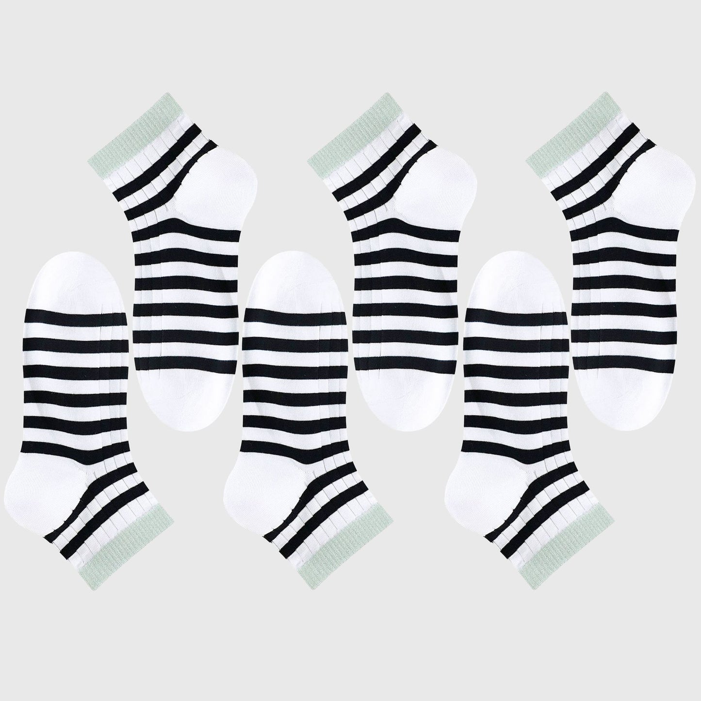 Men's 6pk Striped Casual Breathable Cotton Ankle Socks