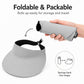 Foldable Packable Wide Brim Sun Visor Hat with Roll Up Travel Design