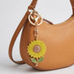 2pc Flower Rhinestone Keychain Bag Charm with Lobster Clasp and Key Ring