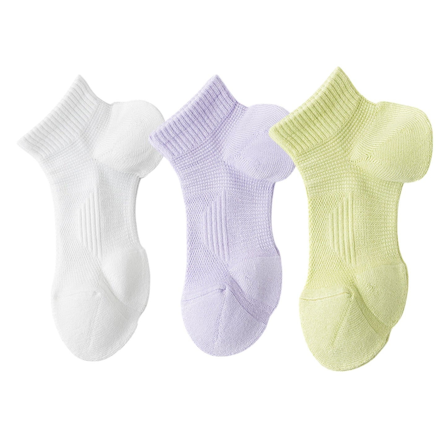 3 Pairs Women's Ankle Athletic Socks Soft Cotton Cushioned Breathable Design with Ribbed Cuffs for Active Casual Wear