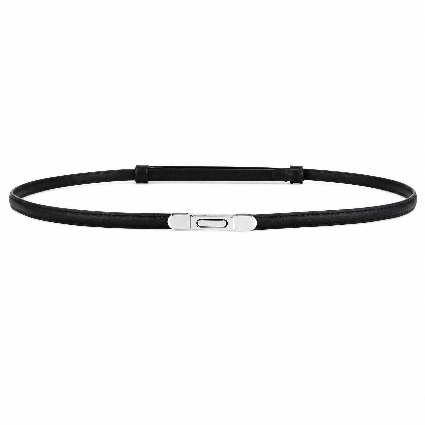 Skinny Waist Belt Thin Dress Belt with Metal Clasp 39.4 in