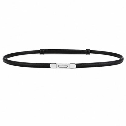 Skinny Waist Belt Thin Dress Belt with Metal Clasp 39.4 in
