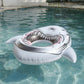 Shark-Shaped Inflatable Pool Float with Tail Design Durable PVC Swim Ring Float for Pool Beach Lake 34x34.2in