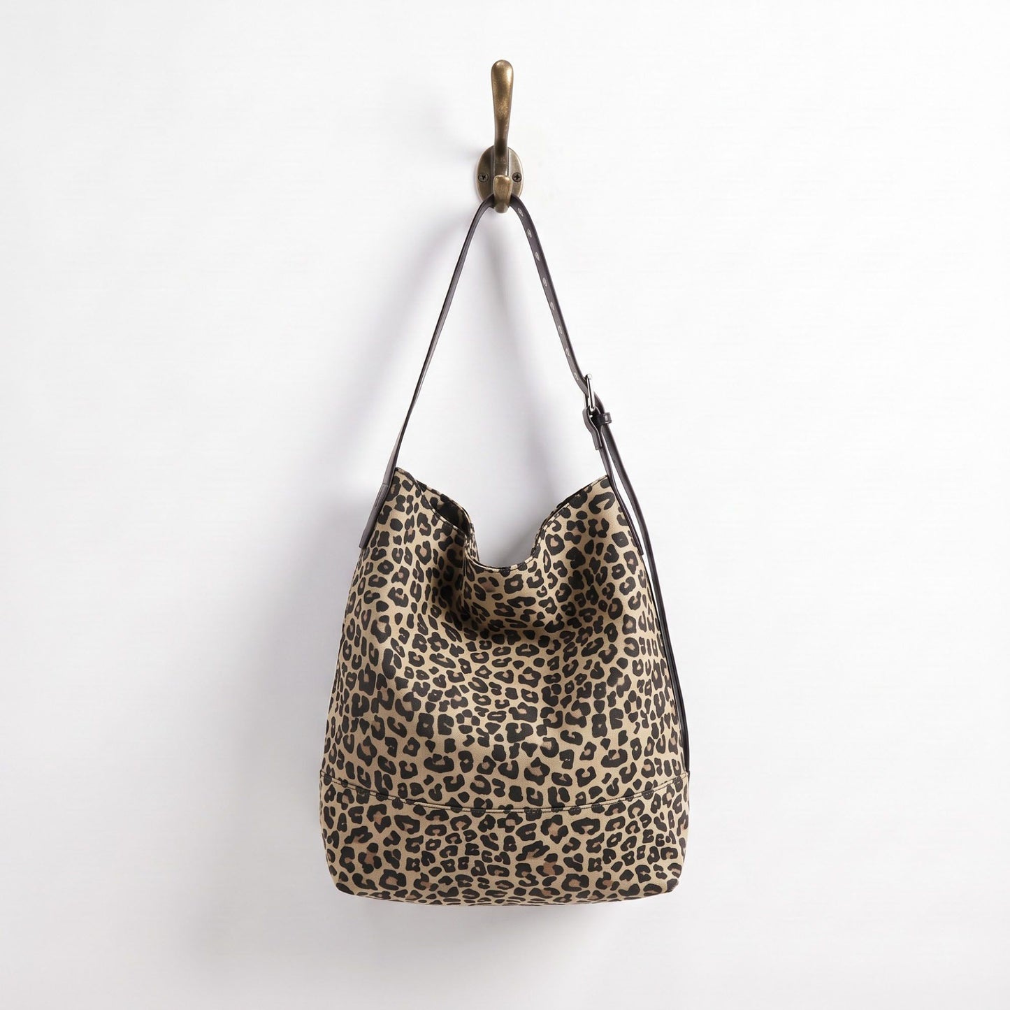 Leopard Print Shoulder Tote Bag Adjustable Strap Large Casual Carryall