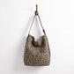 Leopard Print Shoulder Tote Bag Adjustable Strap Large Casual Carryall