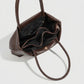 Large Capacity Pleated Faux Leather Shoulder Tote Bag for Work