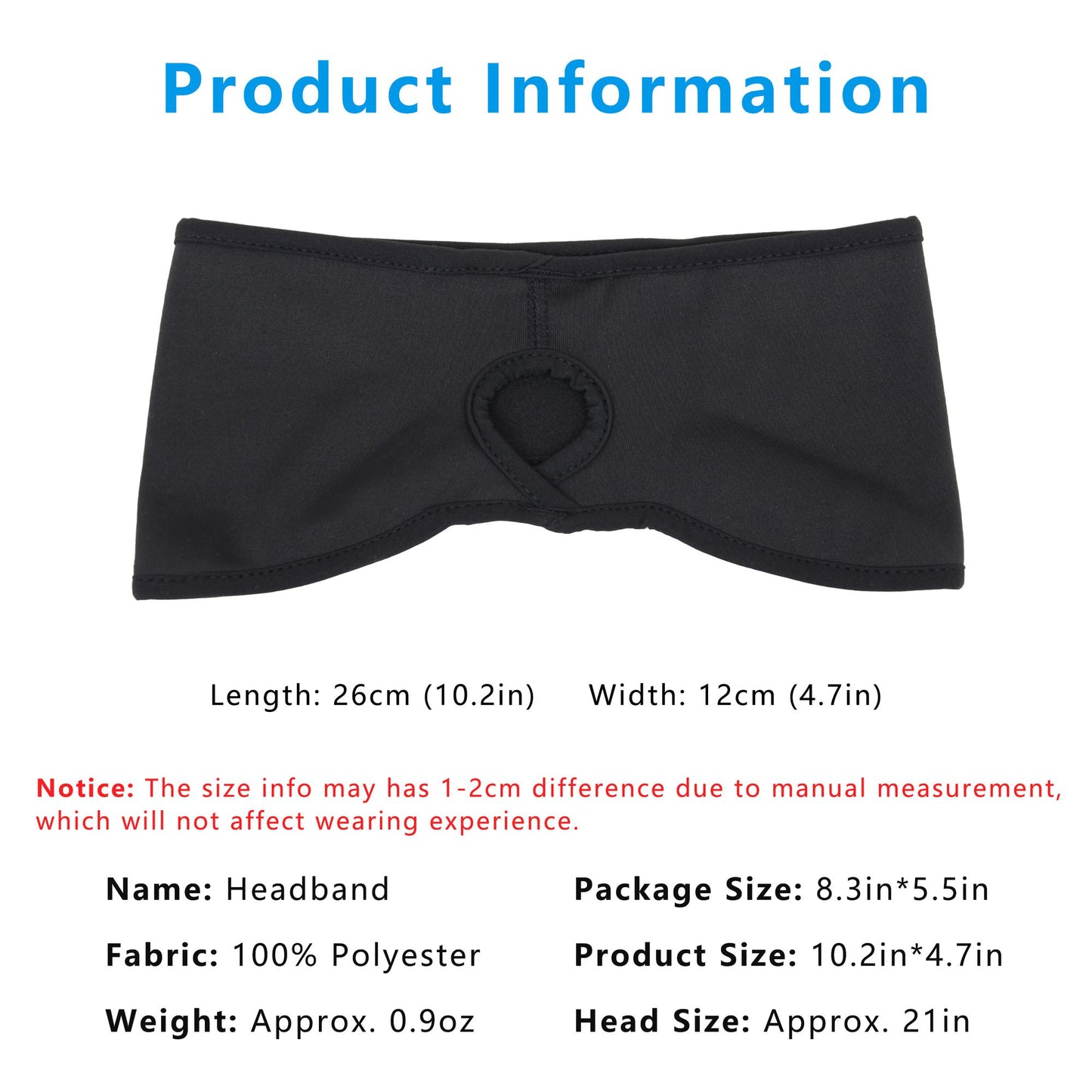 Ponytail Headband Moisture-Wicking for Running Exercise Workouts Winter Ear Warmer