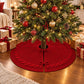 Cable Knit Christmas Tree Skirt with Bow Tie Closure