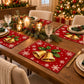 Christmas Placemats Set of 4 Red Holiday Table Mats 11.8 x 17.7in