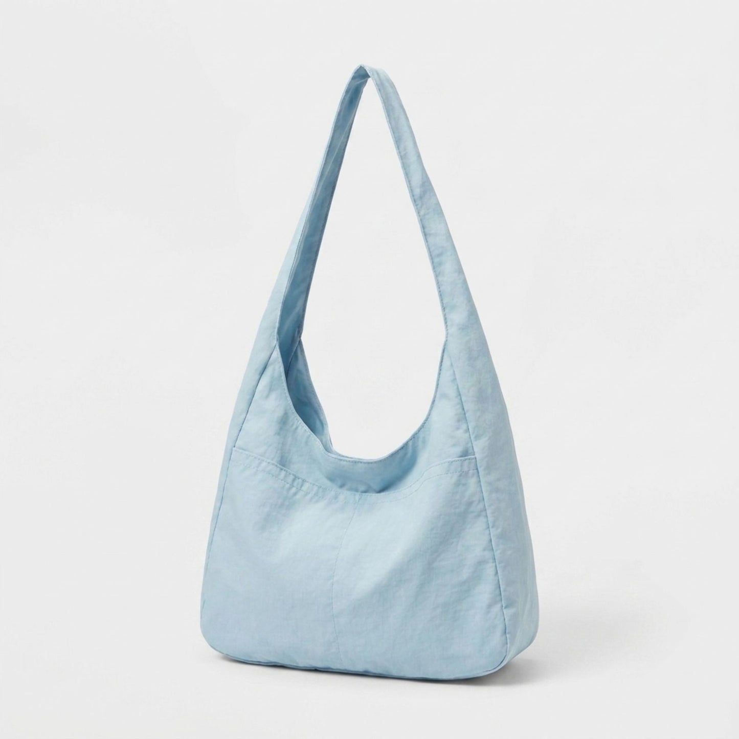 Solid Hobo Tote Bag with Soft Slouchy Shape and Shoulder Handle