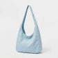 Solid Hobo Tote Bag with Soft Slouchy Shape and Shoulder Handle