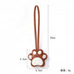 2-Piece Womens Faux Leather Paw Print Bag Charm with Long Hanging Strap and Padded Detail