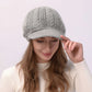 Cable Knit Brim Beanie Faux Fur Lined Warm Winter Hat
