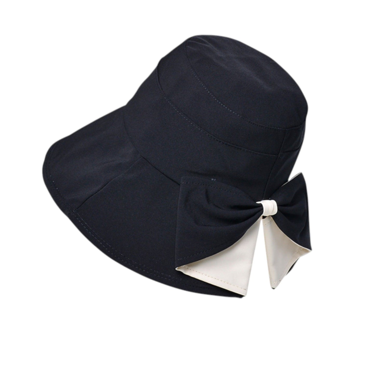 Wide Brim Bucket Hat Back Bow Detail for Sun Protection and Stylish Summer Looks