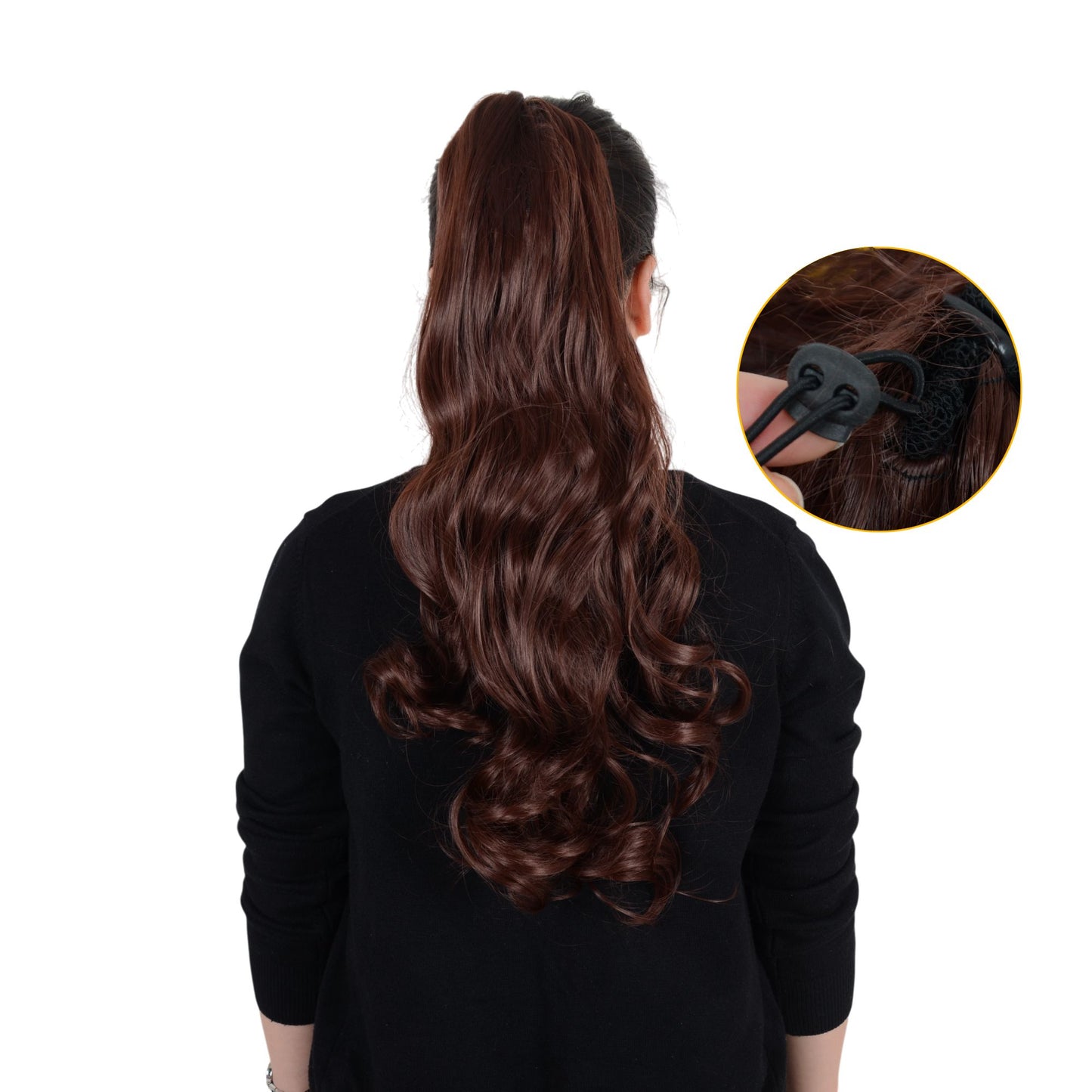 Claw Clip Ponytail Extensions for Women 23 Inch Long Wavy Fluffy Synthetic Ponytail Hairpiece