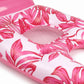 Tropical Leaf Inflatable Pool Lounge Float with Backrest Mesh Seat Cup Holder Durable PVC Float for Pool Beach Lake 63x47x27.5in