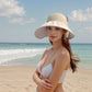 Extra Wide Brim Sun Visor Hat for Women Adjustable UV Protection Bow Detail Breathable Summer Beach Hat