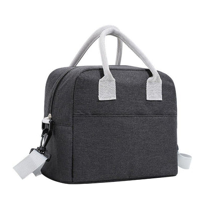 Insulated Lunch Tote Bag with Front Pocket and Adjustable Shoulder Strap
