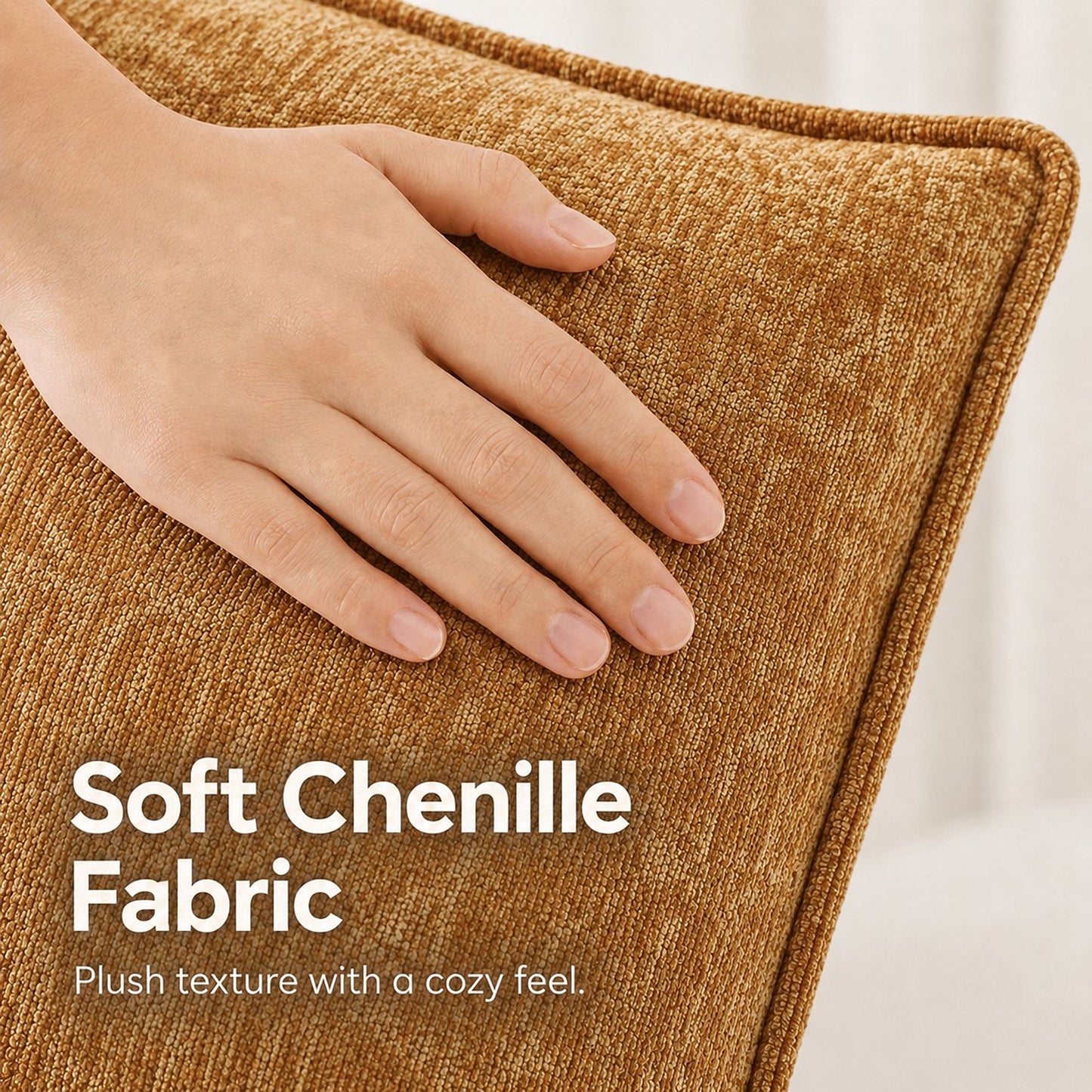 Textured Decorative Throw Pillow Cover Piped Edge Accent Cushion for Sofa Bed Chair