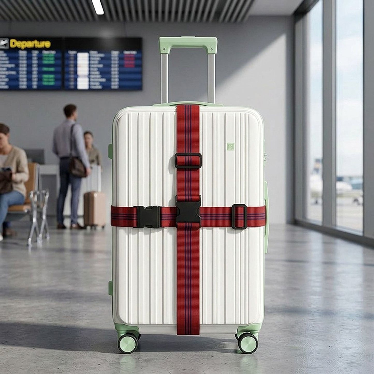 2 Pack Adjustable Cross Luggage Straps with Buckles