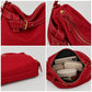 Slouchy Shoulder Hobo Bag with Adjustable Strap Buckle Detail and Inner Zip Pocket
