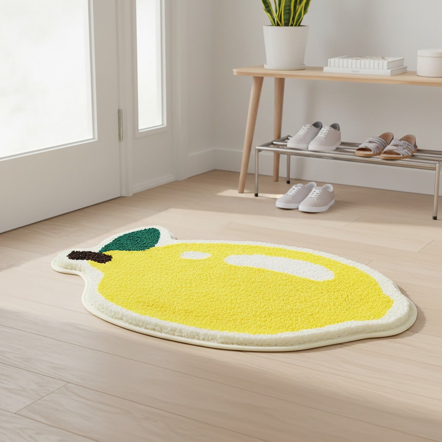 Tufted Floor Mat with Fruit Inspired Design Non Slip Backing Soft Plush Decorative Kitchen Bathroom Rug