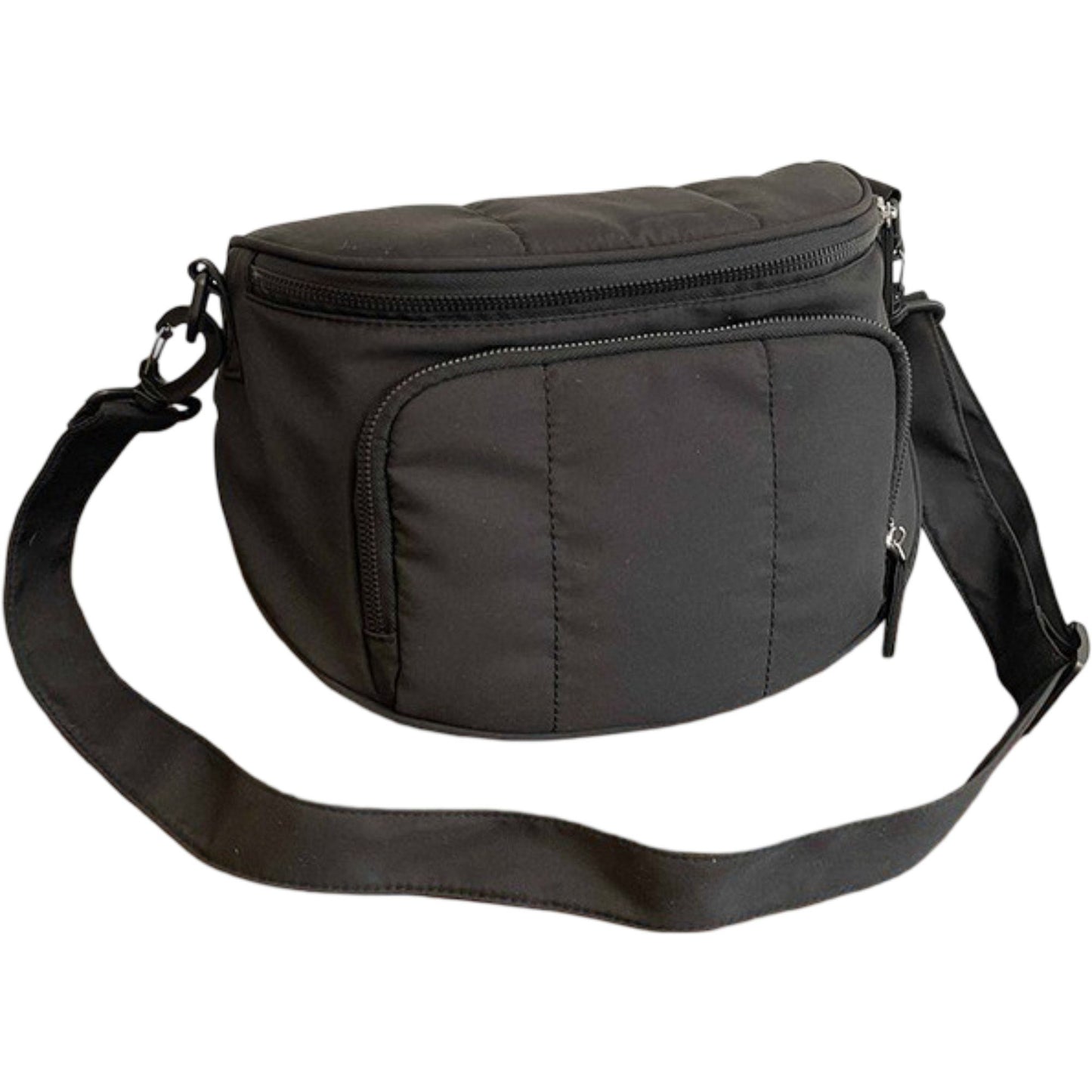 Crossbody Shoulder Bag with Multiple Zip Pockets and Adjustable Strap