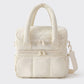 Quilted Multi-Compartment Lunch Tote Bag with Padded Top Handles and Detachable Shoulder Strap 10x10x7.1in