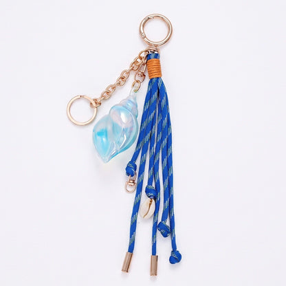 Coastal Seashell Tassel Bag Charm Keychain