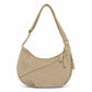 Corduroy Crescent Crossbody Bag with Adjustable Strap and Zip Pockets