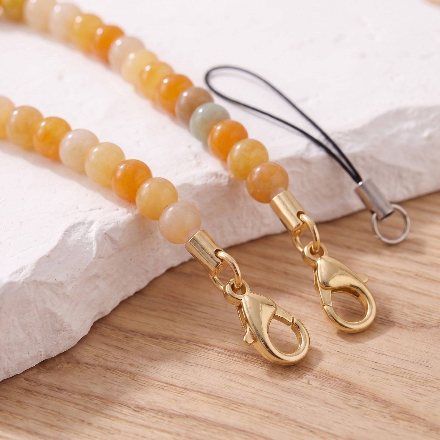 Beaded Phone Wrist Strap with Removable Clasps