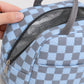 Checkered Insulated Lunch Bag Reusable Zipper Tote with Front Pocket