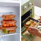 Divided Food Storage Container with Snap Lid and Sauce Compartment