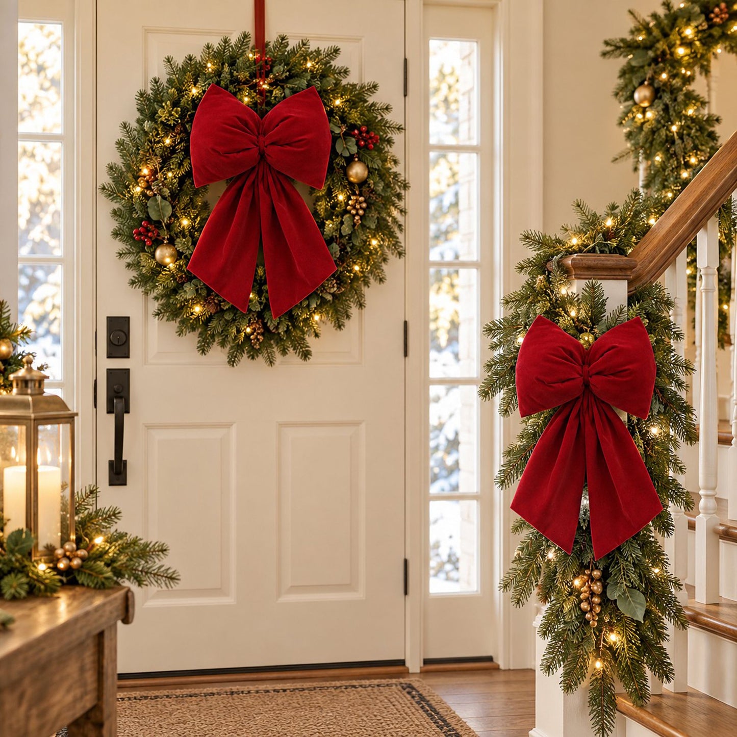 Velvet Bow Decoration for Trees Wreaths and Parties