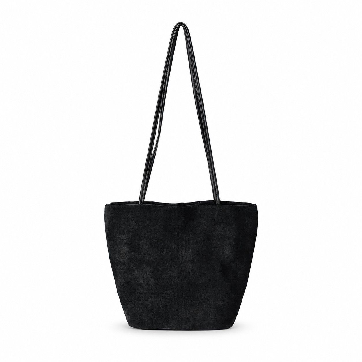 Faux Suede Tote Bag with Double Shoulder Handles Magnetic Closure and Interior Pockets