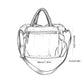Nylon Crossbody Tote Bag with Top Handles and Multiple Zipper Pockets